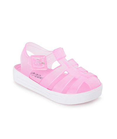 Made from a pliable plastic, these jelly sandals in pink are ideal for your child's summer activities. The padded sole ensures support and protection while they play, and the buckle closure guarantees a snug fit for any active little one.