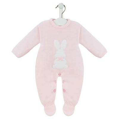 Baby Pink Girls Bunny Knitted Onesie