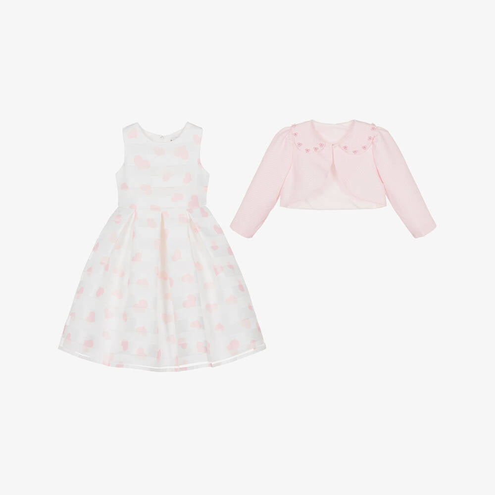 Close-up technical shot of the Beau Kid pink fabric, revealing the premium diamond-patterned jacquard weave and luxury childrenswear quality.