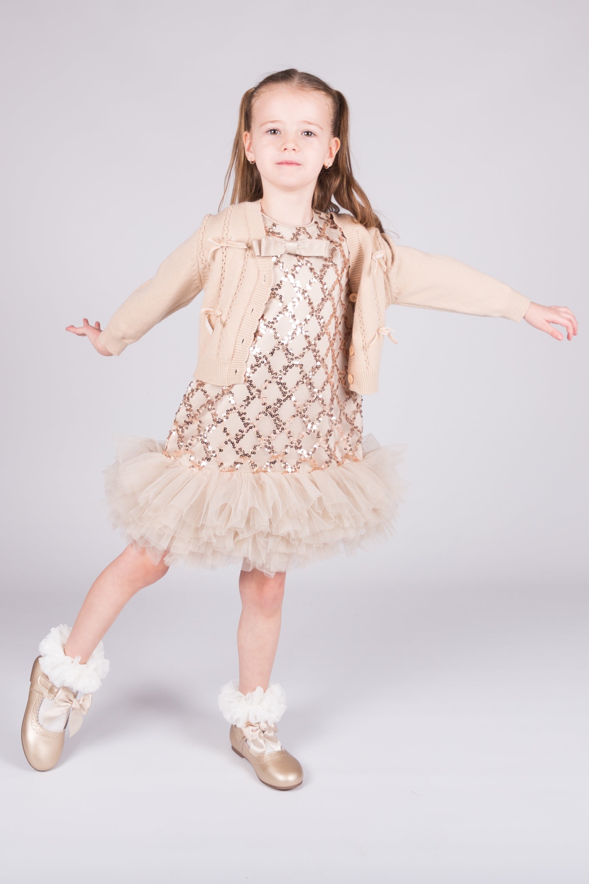 Girls boutique wear camel set Autumn Winter childrenswear