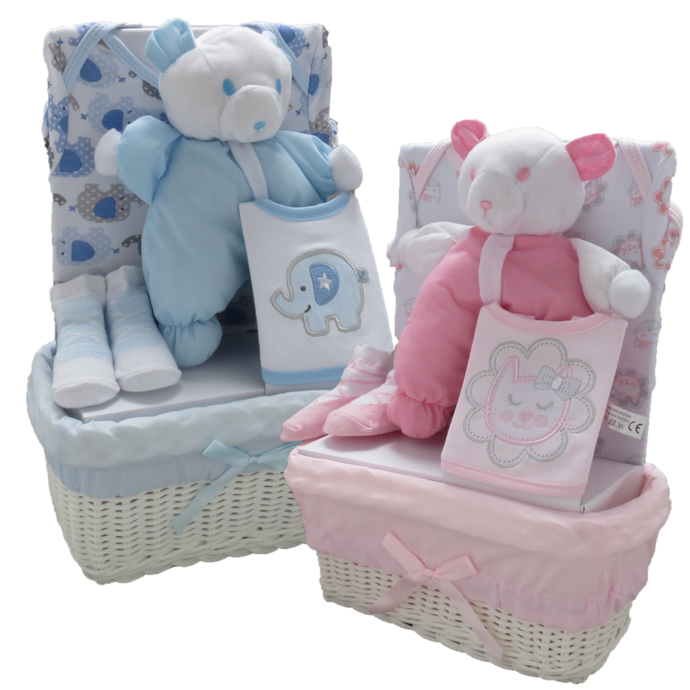 Baby Gift - 7pc Baby Feeding & Entertainment set that includes Rattan Style Baby outlet Keepsake Box