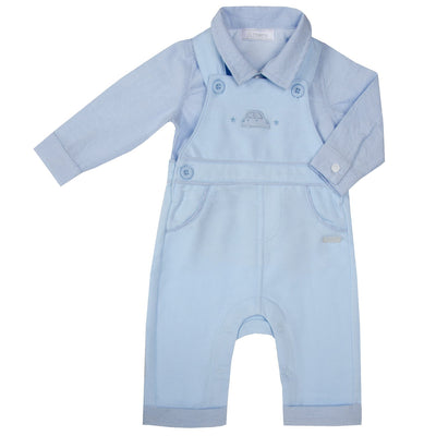 This stylish dungaree set from Amore is perfect for your little one. The blue material features a car embroidery on the front. The set includes a matching shirt and comes in sizes from 0-3 months to 18-24 months. Make sure your little racer is dressed for success wherever they go.