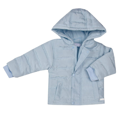 This Amore boys blue hooded winter jacket offers warmth and style for any winter's day. Featuring a classic blue colour, zip and button fastening, and pockets to the front, it's tailor-made for little ones aged 0-3 months to 18-24 months. Keep your little ones protected from the cold this winter!