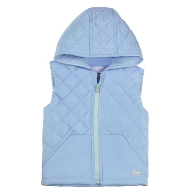 Introducing our new Amore branded boys blue hooded quilted gilet, part of our autumn winter collection. This stylish gilet features a quilted design, zip up fastening, and pockets for convenience. Available in sizes from 0-3 months up to 3-4 years, it's the perfect addition to any little boy's wardrobe.