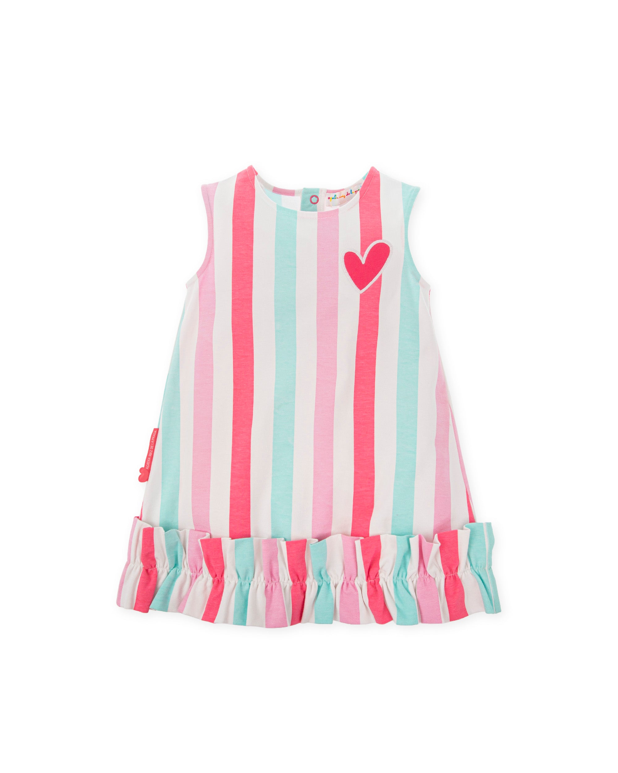 Agatha Ruiz de la Prada girls zig zag striped dress fuchsia pink aqua