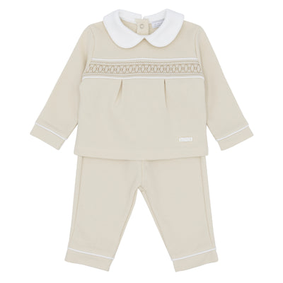 Amore Autumn Winter boys beige smocked two-piece set – Kidz Emporium