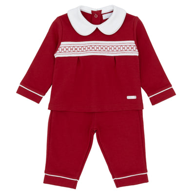 Amore Autumn Winter boys red smocked two-piece set – Kidz Emporium