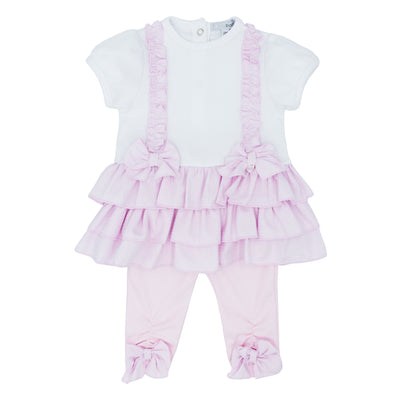 <p data-mce-fragment="1">Introduce your little fashionista to the season's latest trend with our girls pink &amp; white dress and legging set from Blues Baby. Made from high-quality materials, this set is perfect for spring and summer outings. Available in sizes 3 months up to 4 years, making it perfect for a matching sister outfit option.</p>