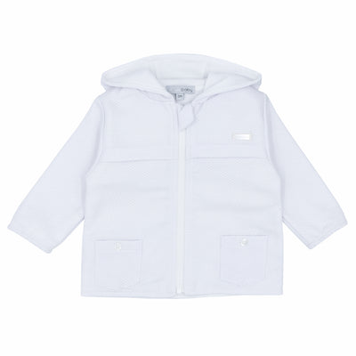 This Blues Baby branded boys' lightweight hooded jacket in fresh white is ideal for the spring and summer season. With a convenient zip fastening and sizes available from 3 months up to 24 months, it's perfect for your little one's active days outdoors. Keep them comfortable and stylish with this versatile jacket.