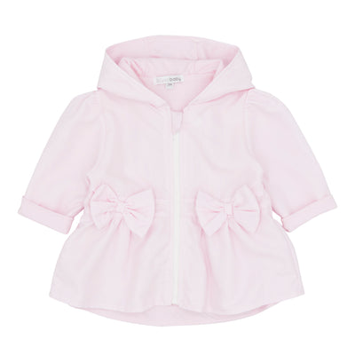 This versatile girls hooded jacket is essential for young girls. It showcases a charming bow motif and an easy-to-use zipper closure. Designed by Blues Baby, it is offered in sizes ranging from 3 to 24 months. Keep your little fashionista looking and feeling cool this summer!