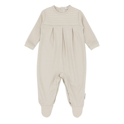 Introduce your little one to style and comfort with our new arrival from Blues Baby! Our classic beige all in one is perfect for spring and summer, featuring a panelling design and push button fastening for easy dressing. Available in sizes for newborns and 3-month-olds.