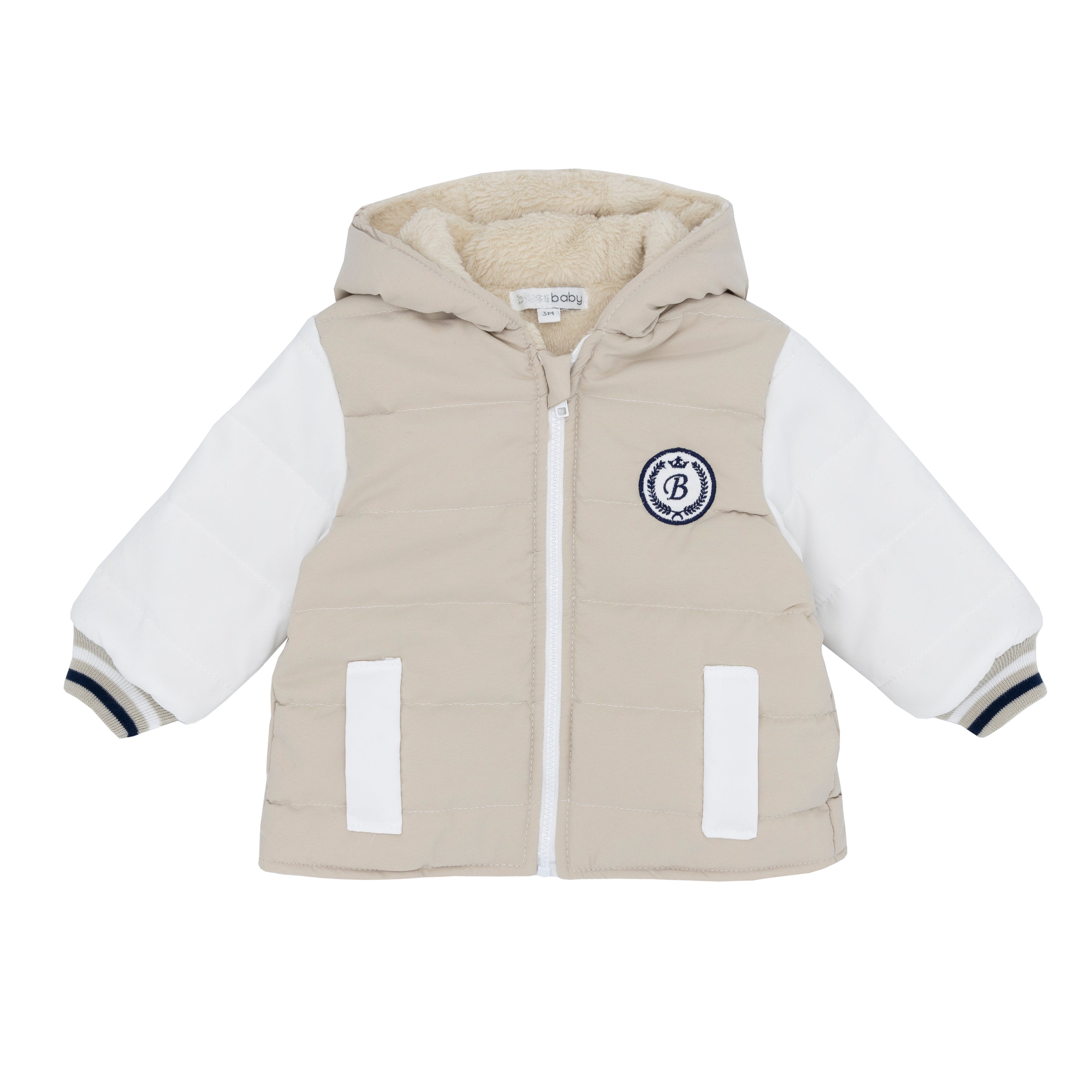 Boys beige hooded jacket by Blues Baby
