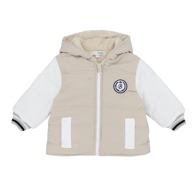 Boys beige hooded jacket by Blues Baby