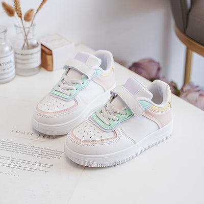 <p data-mce-fragment="1">Experience pure comfort and style with our girls white &amp; multi lace up trainers from our spring summer collection. Designed by Rock &amp; Joy, these trainers feature a sleek white and pastel multi colour design, perfect for any occasion. With both lace up and velcro fastening options, your little one can easily find the perfect fit.</p>