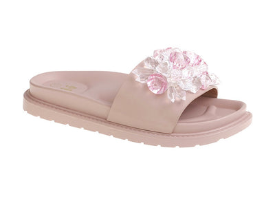<p data-mce-fragment="1">These girls pink crystal floral sliders are the perfect addition to any holiday shoe collection. With their beautiful crystal floral detail, these sliders will add a touch of elegance to your little girl's look. Made by Doremi, these sliders are a must-have for the spring and summer season. Get yours today!</p>