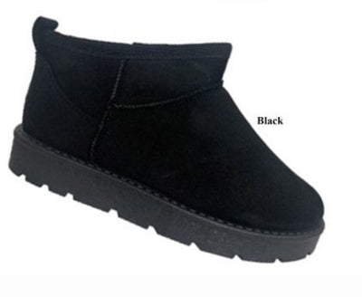 Crafted for both style and comfort, these girls black pull on faux fur suedette ankle boots are a must-have for any fashion-forward young girl. The faux fur lining provides warmth and softness, while the suedette material adds a touch of luxury. The pull on design makes them easy to wear and perfect for any occasion. Available in infant size 10 up to a junior size 2.5.