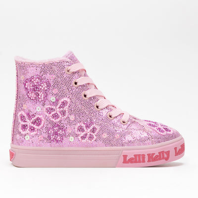 Lelli Kelly Girls Taylor Pink Baseball Boots with Butterfly and Floral Detail – Autumn Winter