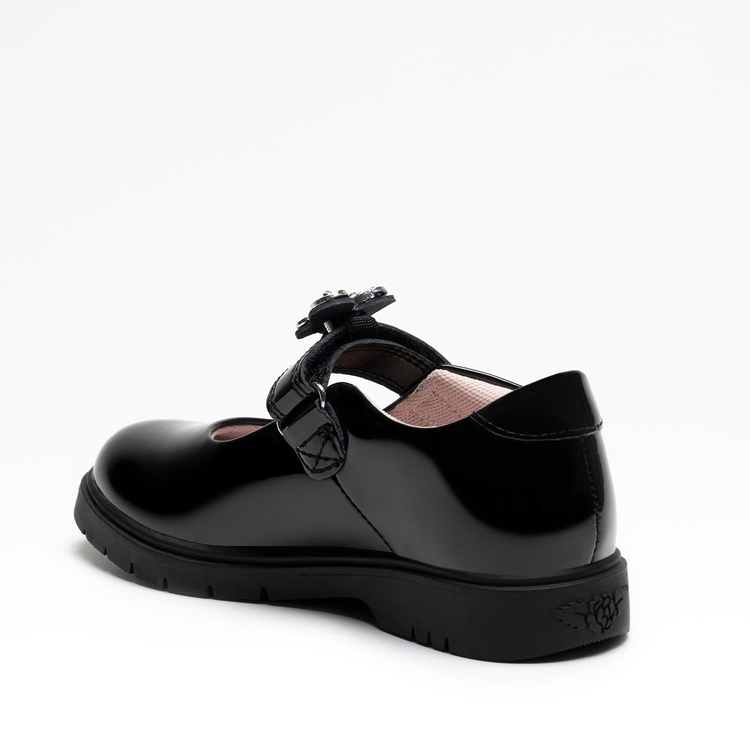 Back view of Lelli Kelly Melody 3 patent school shoe