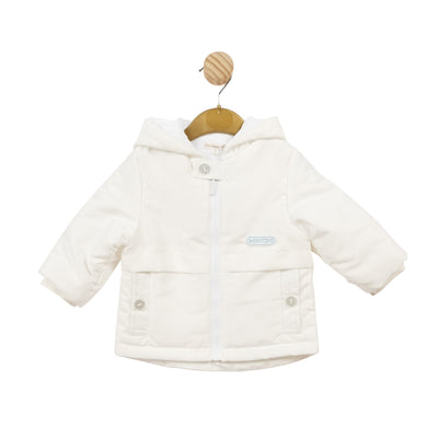 Keep your little boy stylish and comfortable in this boys white lightweight hooded coat from Mintini Baby. Perfect for the Spring/Summer season, this branded coat features a convenient zip fastening and side pockets. Available in sizes from 3 months to 5 years old. Perfect if you want to match little brother, with their older brother.