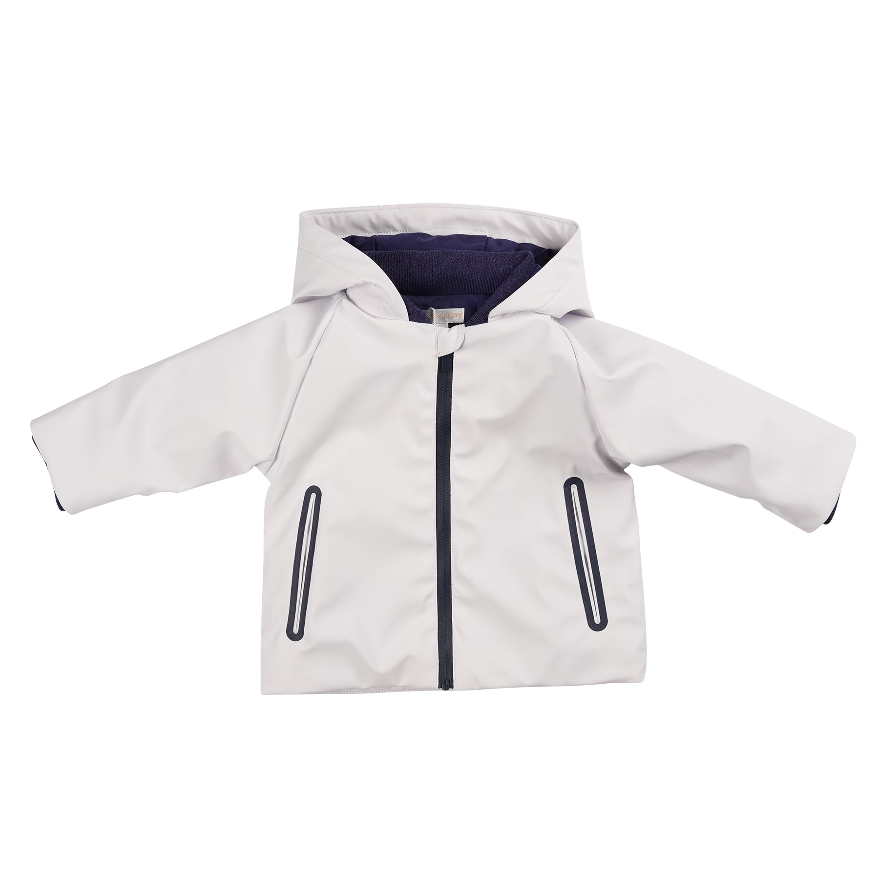 This new season arrival from Mintini Baby is perfect for your little ones. The lightweight hooded summer coat comes in a crisp white with navy blue lining and detail. Available in sizes 3 months to 5 years, making it a great option for matching little and big brother.