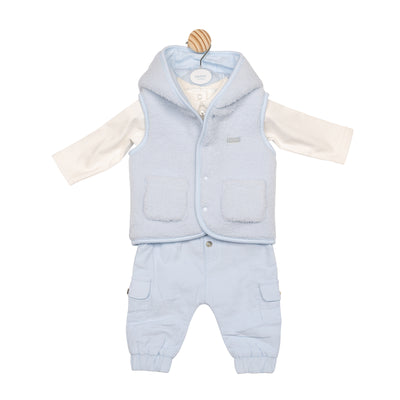 Mintini Boys Ivory & Blue 3-Piece Set – Autumn Winter Babywear