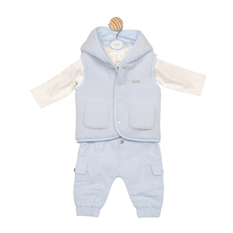 Mintini Boys Ivory & Blue 3-Piece Set – Autumn Winter Babywear