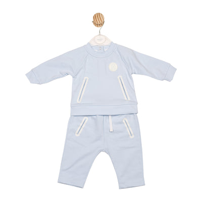 Mintini boys blue two-piece jog suit with pocket detail