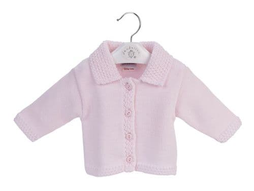 Introduce your little girl to the world of fashion with our Dandelion branded Pink Button Up Cardigan. With a stylish collar detail and easy button up closure, this cardigan is perfect for any occasion. Available in sizes newborn up to 12 months, your little one will be the cutest fashionista in town.