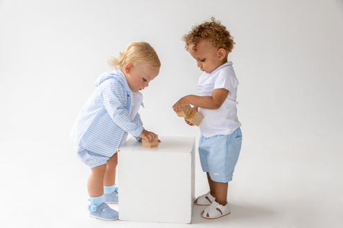 Kidz Emporium exclusive designer babywear vault clearance selection - illustrative lifestyle example of premium childrenswear casual dungaree set