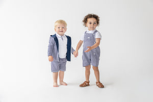 Kidz Emporium high-end infant fashion warehouse archive clearout - illustrative lifestyle example of smart boys summer occasion wear outfit