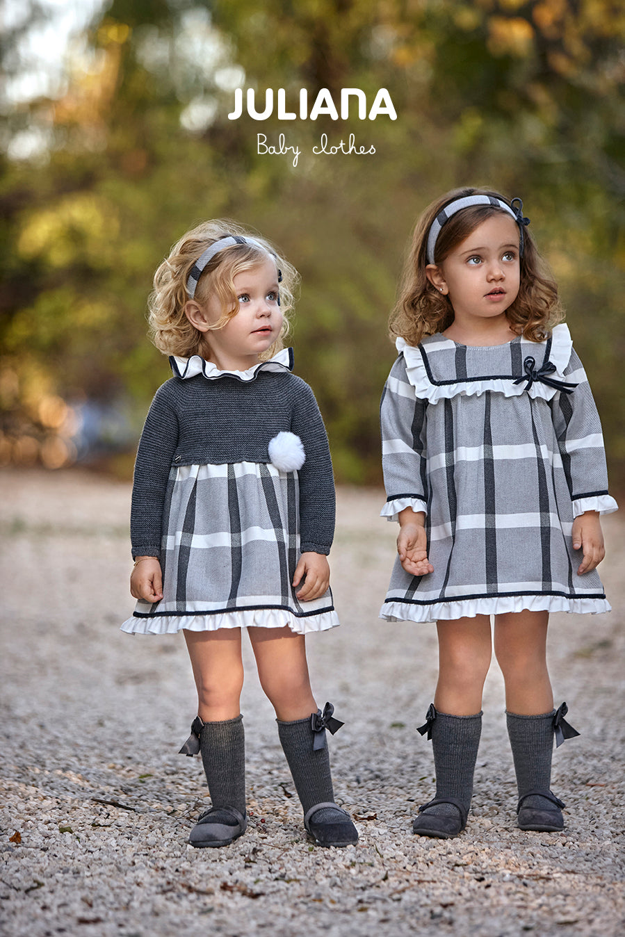 princess polly baby blue dress Girls Grey And White Check Winter Dress – Kidz Emporium