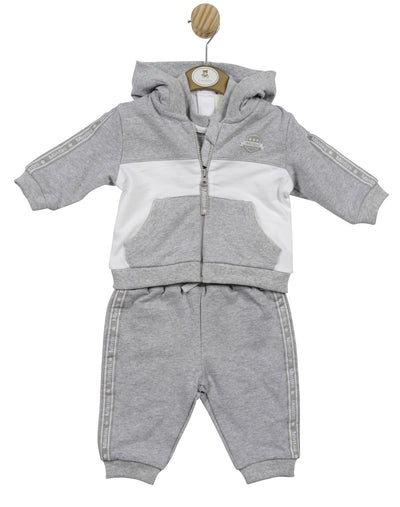 Boys Grey and White 3 piece hooded Jogsuit Set | Hooded Jogsuit Set For Boys - Kidz Emporium