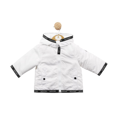Mintini Baby Boys White Lightweight Hooded Coat/Jacket perfect for Spring/Summer season - Baby Boys Boutique Clothing 