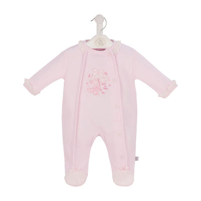 Baby Girls Pink Fox With Brolly Cotton Babygrow