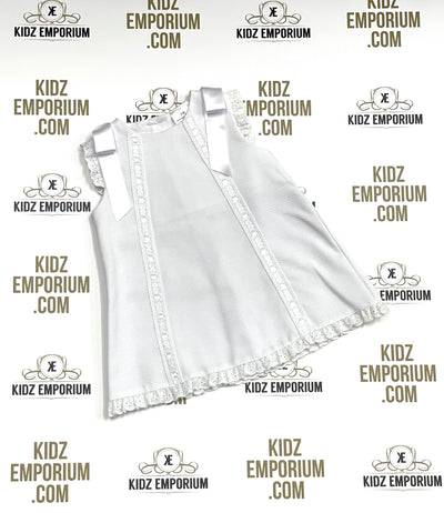 Girls Dresses | White Spanish Baby Summer Dress with Ribbon Detail 